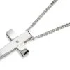 Fred Bennett Silver Diamond Set Cross And Chain - EXCLUSIVE - A3759