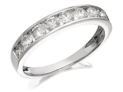 18ct White Gold 1 Carat Diamond Half Eternity Ring - D0701