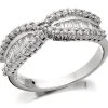 18ct White Gold Diamond Bow Band Ring - 1/2ct - D0752