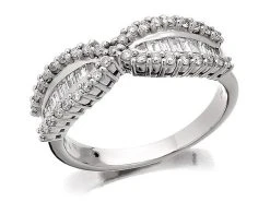 18ct White Gold Diamond Bow Band Ring - 1/2ct - D0752