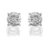 14ct White Gold 1 Carat Diamond Solitaire Stud Earrings - AGI Certificated - D3908