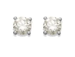 18ct White Gold Diamond Solitaire Stud Earrings - 40pts Per Pair - D4524