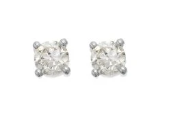 18ct White Gold Diamond Solitaire Stud Earrings - 1/2ct Per Pair - D4525
