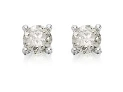18ct White Gold Diamond Solitaire Stud Earrings - 60pts Per Pair - D4526