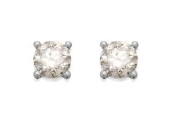 18ct White Gold Diamond Solitaire Stud Earrings - 70pts Per Pair - D4527