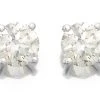 18ct White Gold 1 Carat Diamond Solitaire Stud Earrings - D4530