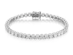 18ct White Gold Diamond Tennis Bracelet - 8.5-10 Carats - D45908