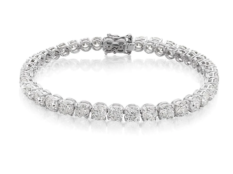 18ct White Gold Diamond Tennis Bracelet - 12.9-14.9 Carats - D45912 1 18ct White Gold Diamond Tennis Bracelet - 12.9-14.9 Carats - D45912