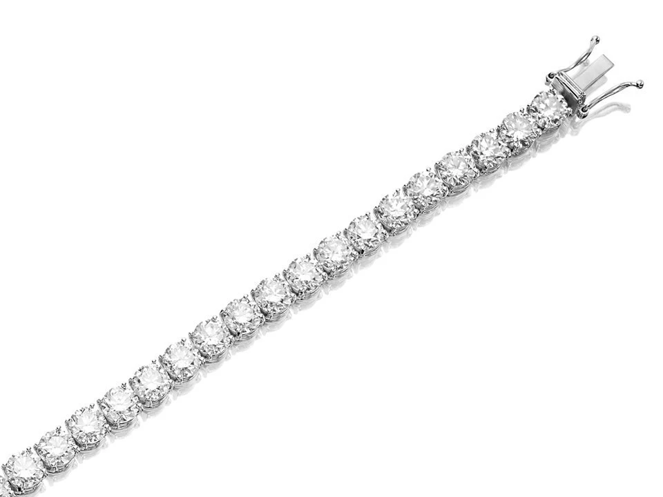 18ct White Gold Diamond Tennis Bracelet - 12.9-14.9 Carats - D45912 2 18ct White Gold Diamond Tennis Bracelet - 12.9-14.9 Carats - D45912 - Image 2
