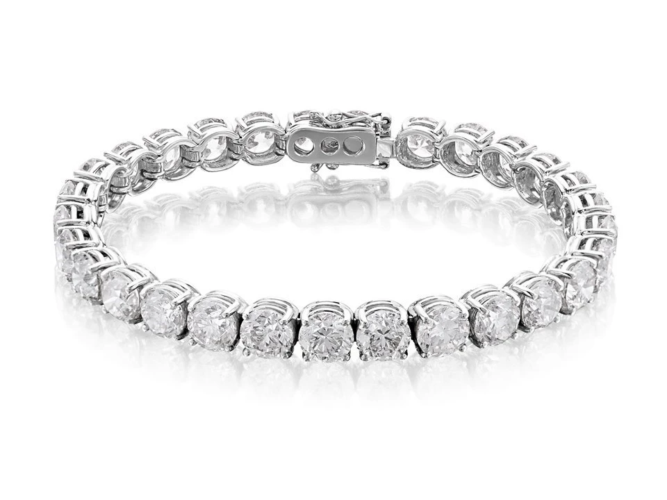 18ct White Gold Diamond Tennis Bracelet - 28.5-30 Carats - D45928 1 18ct White Gold Diamond Tennis Bracelet - 28.5-30 Carats - D45928