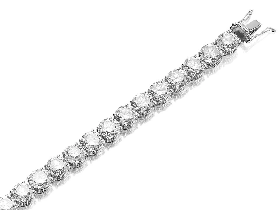 18ct White Gold Diamond Tennis Bracelet - 28.5-30 Carats - D45928 2 18ct White Gold Diamond Tennis Bracelet - 28.5-30 Carats - D45928 - Image 2