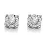 9ct White Gold Diamond Solitaire Stud Earrings - 20pts Per Pair - D5515