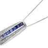 9ct White Gold Sapphire And Diamond Necklace - 13pts - EXCLUSIVE - D5603