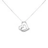 9ct White Gold Diamond Open Heart Necklace - D56115