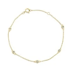 9ct Gold Diamond Trace Bracelet - 20pts - D56122