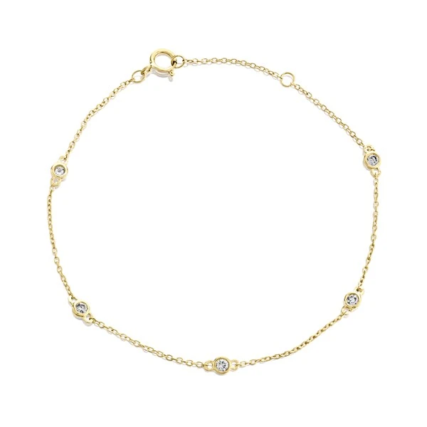 9ct Gold Diamond Trace Bracelet - 20pts - D56122 1 9ct Gold Diamond Trace Bracelet - 20pts - D56122