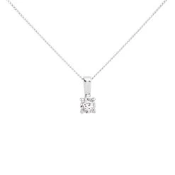 9ct White Gold Diamond Solitaire Necklace - 5pts - D56155