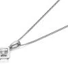 Love It! 9ct White Gold Diamond Square Necklace - D62306