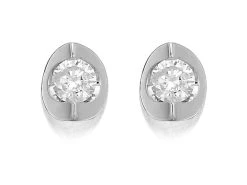 Love It! 9ct White Gold Diamond Solitaire Stud Earrings - 10pts Per Pair - D62325