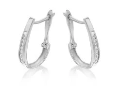 Love It! 9ct White Gold Diamond Hoop Earrings - 10pts Per Pair - D62330