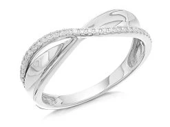 Love It! 9ct White Gold Diamond Kiss Ring - 10pts - D62355