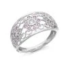 9ct White Gold Diamond And Pink Sapphire Band Ring - 10pts - D63128