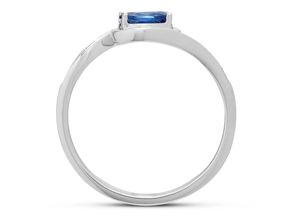 9ct White Gold Sapphire And Diamond Twist Ring - D63138 3 9ct White Gold Sapphire And Diamond Twist Ring - D63138 - Image 3