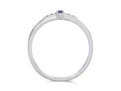 9ct White Gold Sapphire And Diamond Crossover Ring - D63141 -Fhinds Shop D63141 L 3