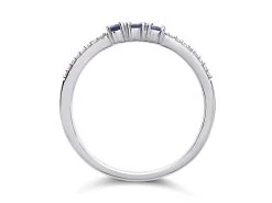 9ct White Gold Sapphire And Diamond Trilogy Ring - 6pts - D63143 -Fhinds Shop D63143 L 3