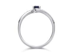 9ct White Gold Sapphire And Diamond Twist Ring - 15pts - D63144 -Fhinds Shop D63144 L 3