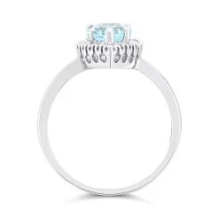 9ct White Gold Topaz And Diamond Pear Cluster Ring - 7pts - D63162 -Fhinds Shop D63162 L 3