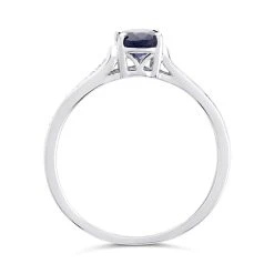 9ct White Gold Sapphire And Diamond Ring - 6pts - D63163 -Fhinds Shop D63163 L 3