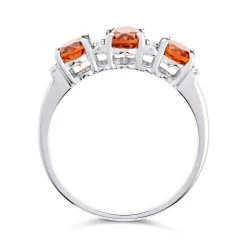 9ct White Gold Citrine And Diamond Ring - 10pts - D63169 6 9ct White Gold Citrine And Diamond Ring - 10pts - D63169 -Fhinds Shop D63169 L 3