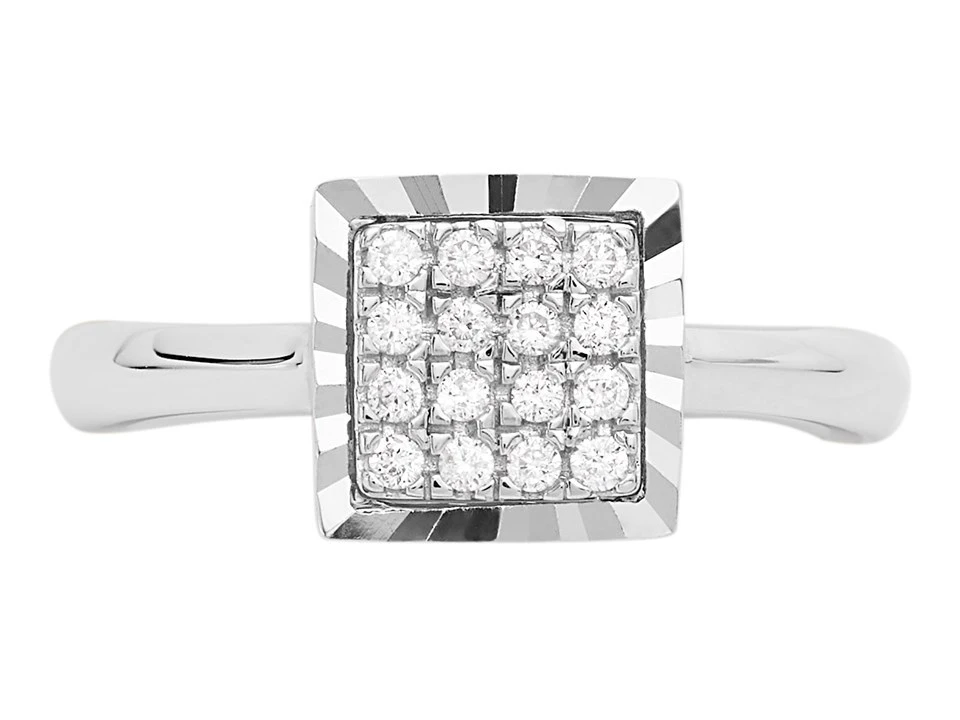 9ct White Gold Square Diamond Cluster Ring - 15pts - D66111 2 9ct White Gold Square Diamond Cluster Ring - 15pts - D66111 - Image 2