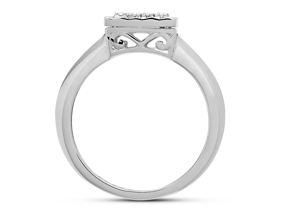 9ct White Gold Square Diamond Cluster Ring - 15pts - D66111 3 9ct White Gold Square Diamond Cluster Ring - 15pts - D66111 - Image 3