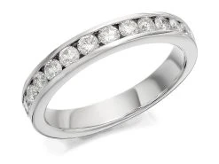 9ct White Gold Diamond Half Eternity Ring - 3/4ct - AGI Certificated - D6654