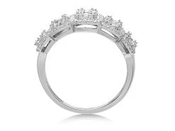 9ct White Gold Diamond Cluster Band Ring - 1/2ct - D68100 -Fhinds Shop D68100 L 3