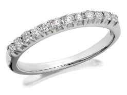 9ct White Gold Diamond Half Eternity Ring - 1/4ct - D6835