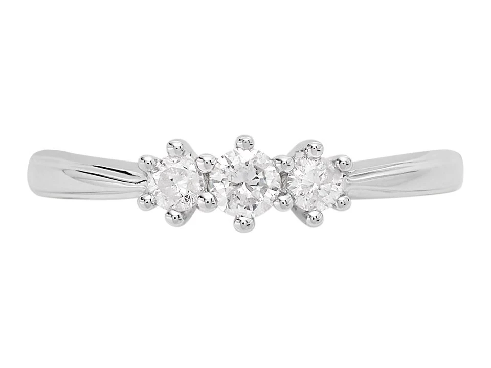 9ct White Gold Diamond Trilogy Ring - 1/4ct - D71180 2 9ct White Gold Diamond Trilogy Ring - 1/4ct - D71180 - Image 2