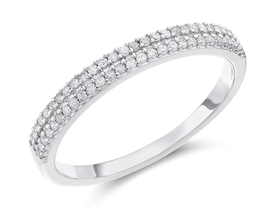 9ct White Gold Diamond Half Eternity Ring - 20pts - D71188 1 9ct White Gold Diamond Half Eternity Ring - 20pts - D71188