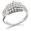 9ct White Gold 1 Carat Diamond Cluster Band Ring - D7248