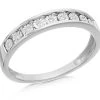 9ct White Gold Diamond Half Eternity Ring - 4pts - D7721