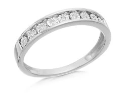 9ct White Gold Diamond Half Eternity Ring - 4pts - D7721