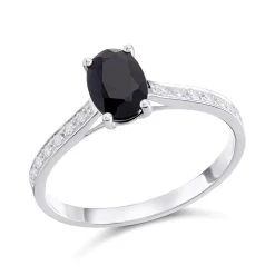 9ct White Gold Sapphire And Diamond Ring - 5pts - D7793