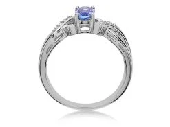 9ct White Gold Tanzanite And Diamond Kiss Ring - 4pts - D7936 -Fhinds Shop D7936 L 3