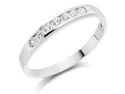 9ct White Gold Diamond Half Eternity Ring - 1/4ct - D7955