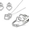 9ct White Gold Diamond Ring, Earrings And Necklace Gift Set - 15pts - D8605