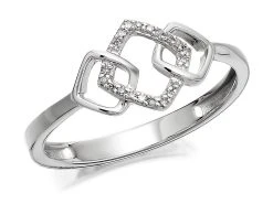 9ct White Gold Diamond Ring, Earrings And Necklace Gift Set - 15pts - D8605 -Fhinds Shop D8605 L 2
