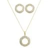 9ct Gold Diamond Circle Necklace And Earrings Gift Set - 1/4ct - D8615