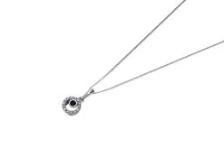 9ct White Gold Sapphire And Diamond Necklace - D95118